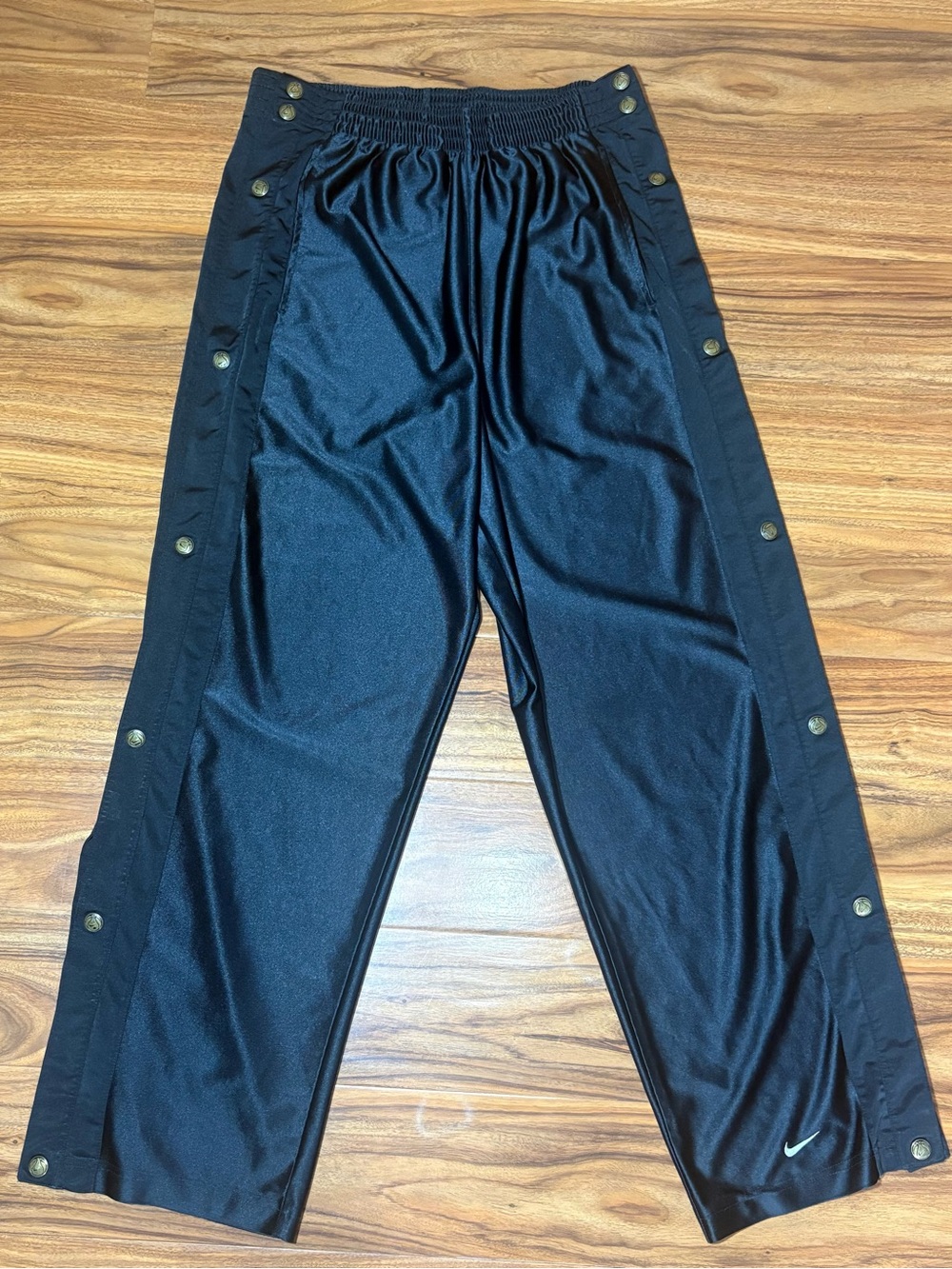 Nike Basketball Tearaway Snap Pants Mens Small Black Y2K Track Pants